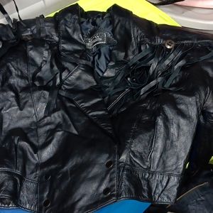MPW brand leather fringe jacket sz. L